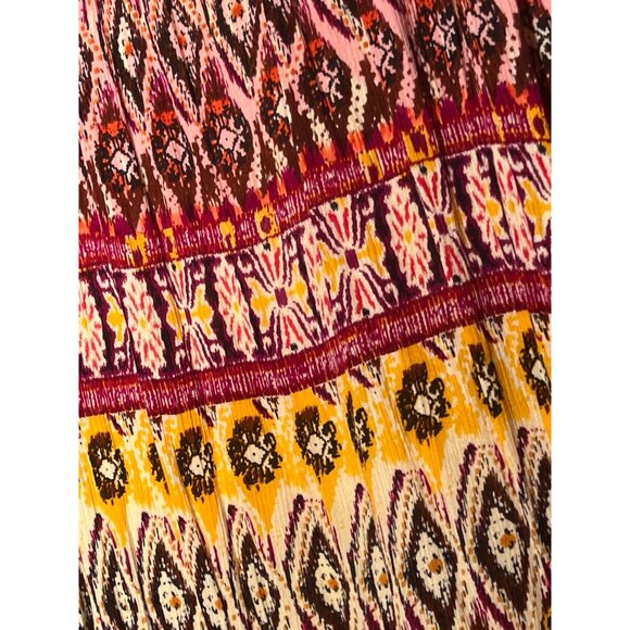 chaudry kc XL Crinkle Peasant Gipsy Skirt Orange/Pink/Yellow Boho Y2K Career - Picture 9 of 15